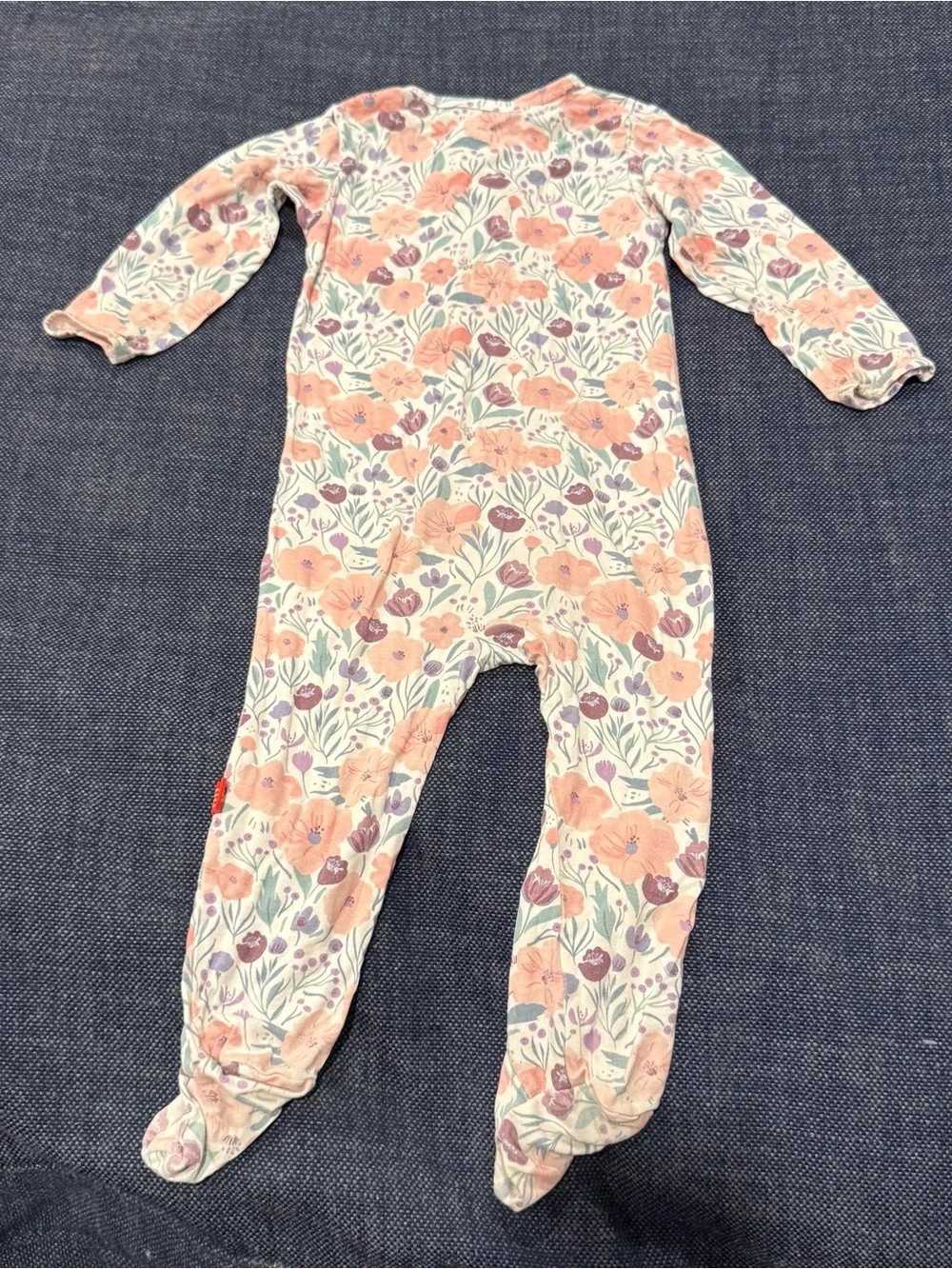 Magnetic Me Pink Lavender Purple Floral Footed Sleeper Footie Modal 6-9m Girls
